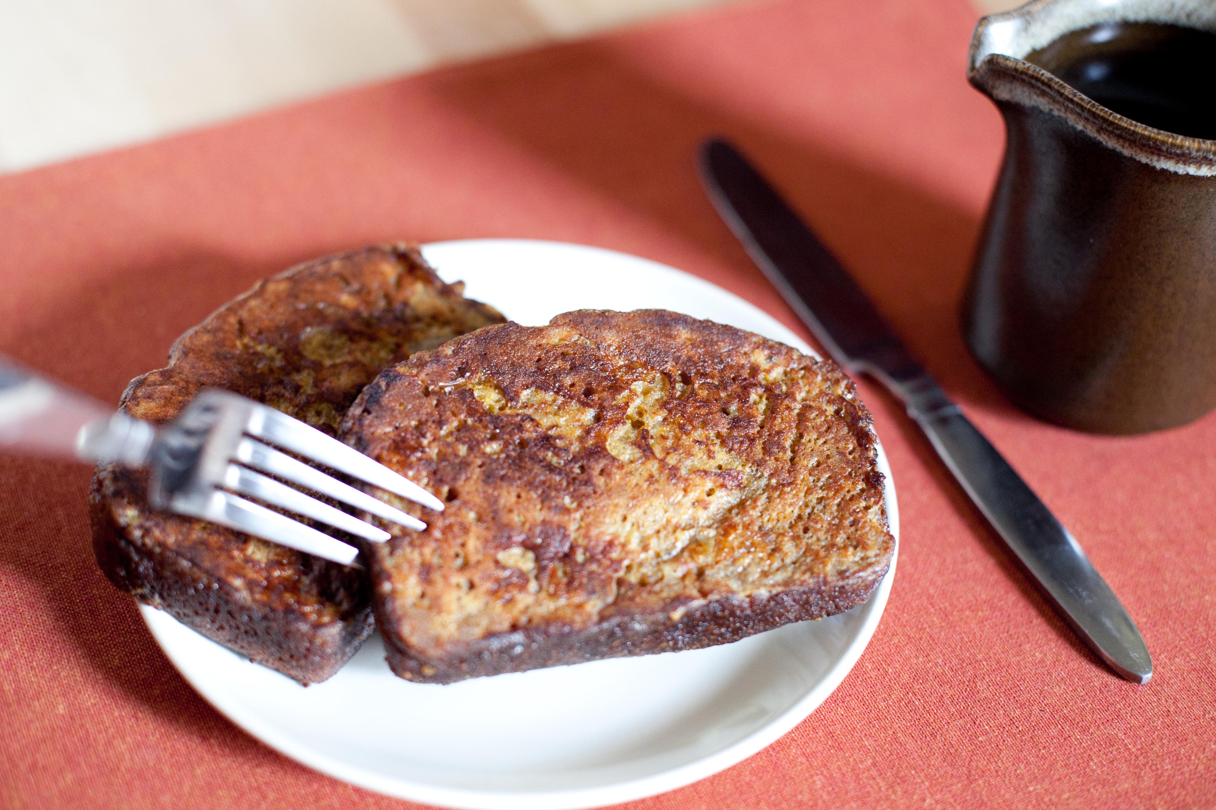 fork in pumpkin french toast
