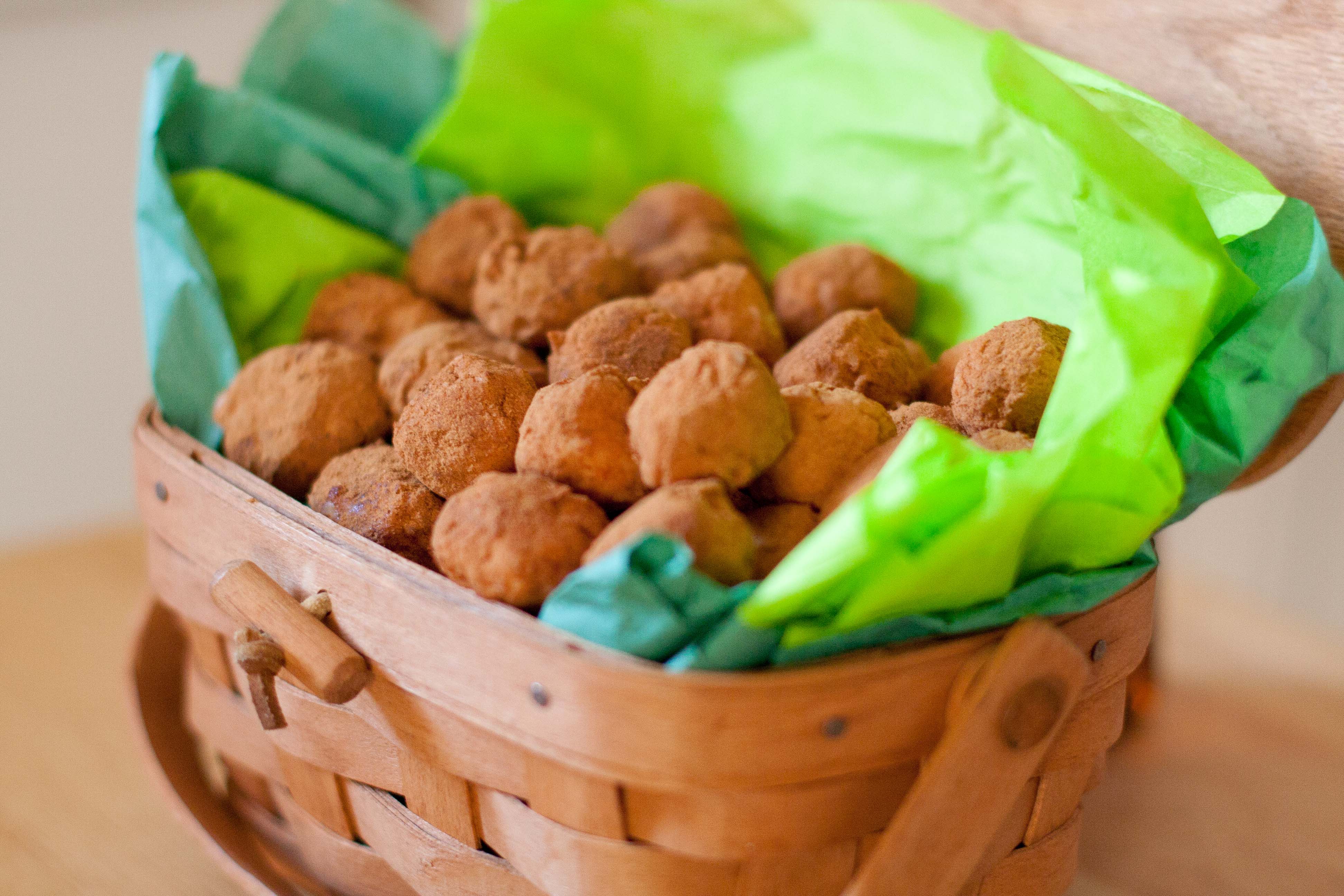 close up basket o potatoes