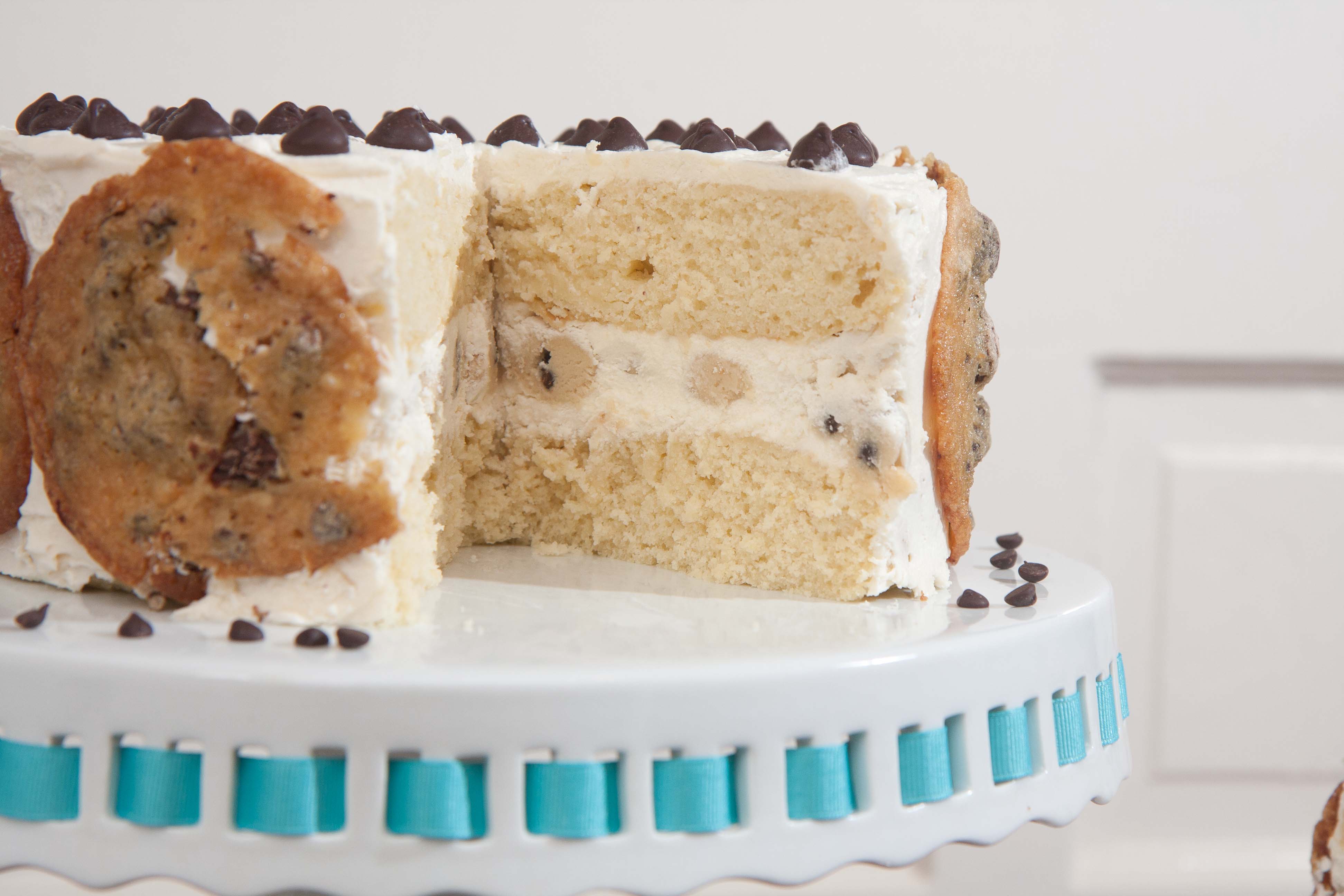 cut cookie dough cake