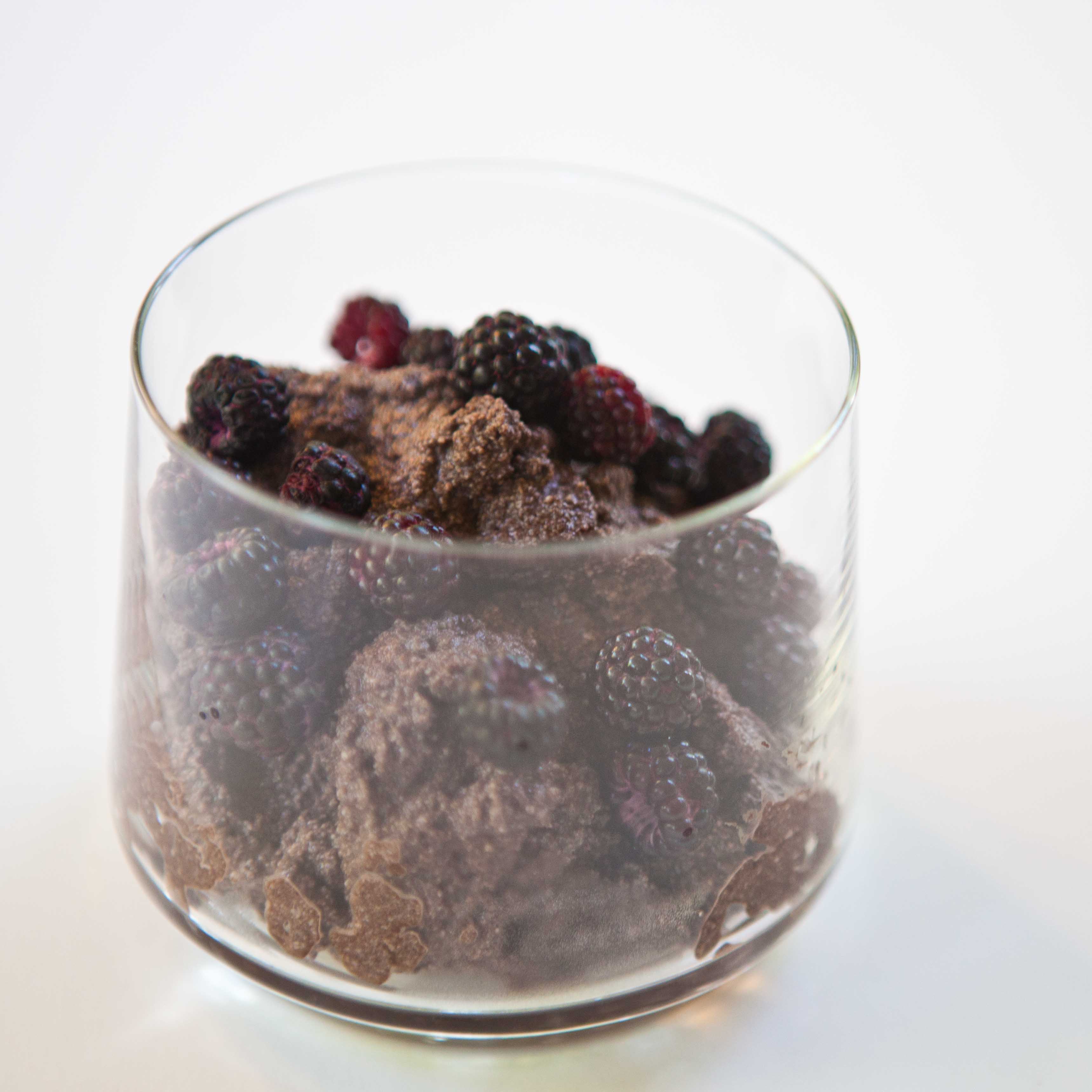 chocolate ricotta with berries