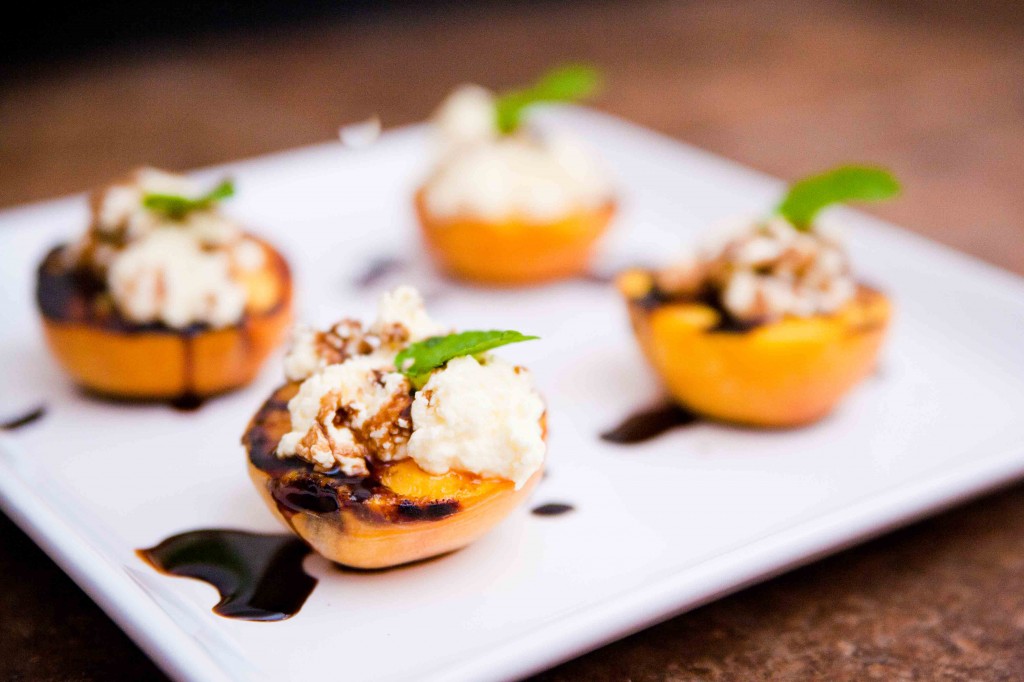 grilled peaches ricotta & balsamic