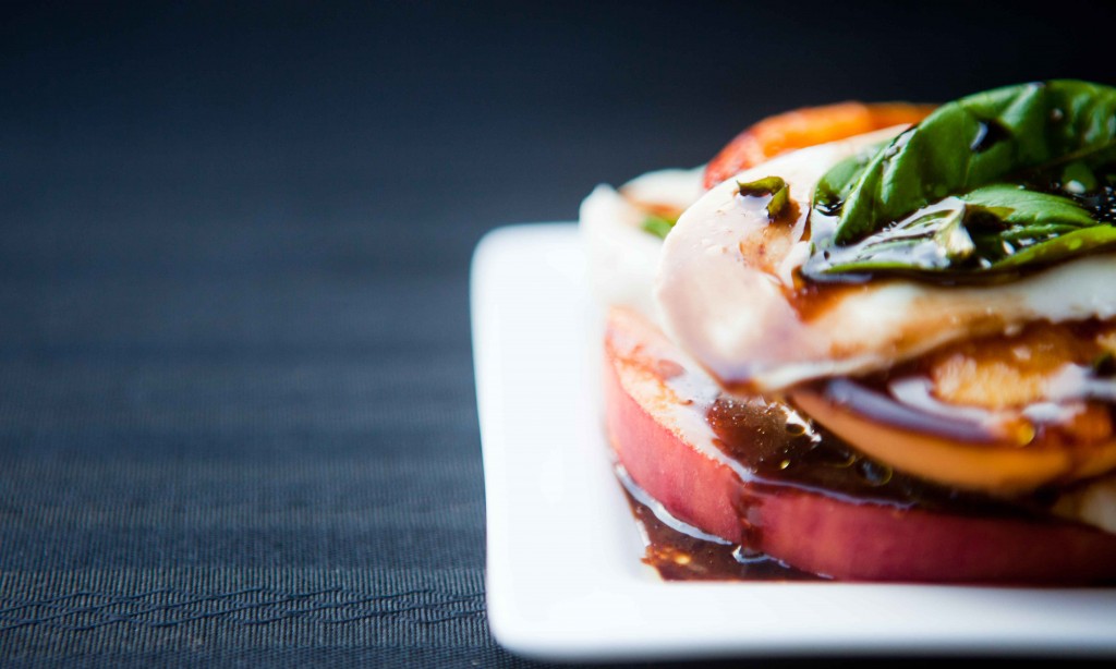 peach mozzarella & basil