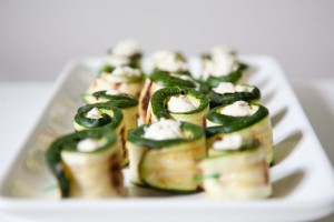 rolls of zucchini cheese