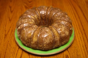 zucchini banana peach bundt
