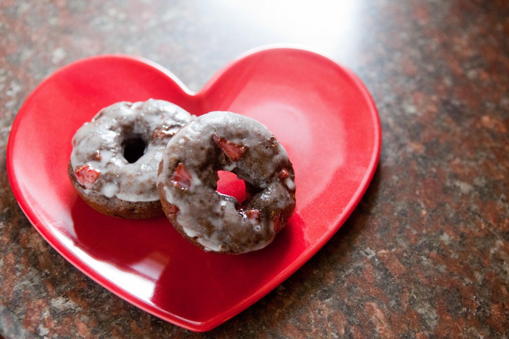 Valentines Day Chocolate Covered Strawberry Donuts