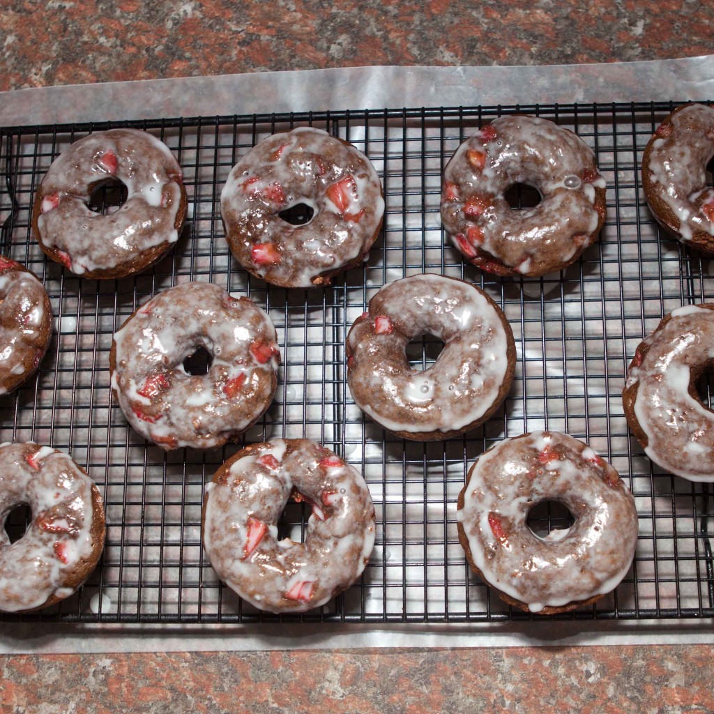chocolate covered strawberry donuts